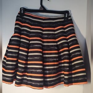 Anthropologie HD In Paris Striped Black and Orange Women's Skirt Size 0p